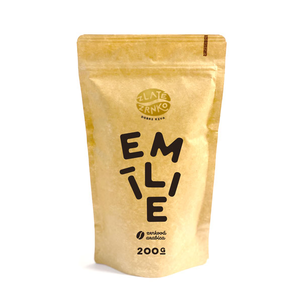 Levně Káva Zlaté Zrnko - Emílie (Směs 100% arabika) "VYVÁŽENÁ" - NEJPRODÁVANĚJŠÍ 200 g MLETÁ: Mletí na domácí espresso kávovar a zalévání - turka (jemné)