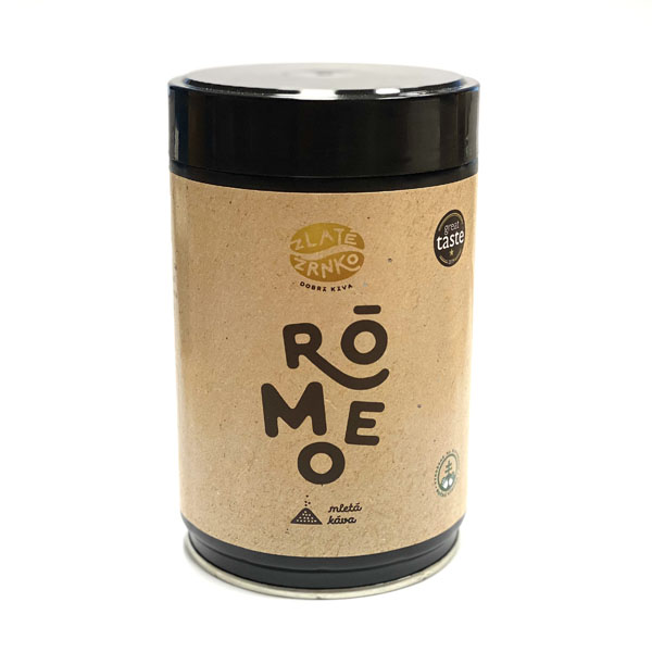 Levně Káva Zlaté Zrnko - Romeo (Směs 85% arabika a 15% robusta) - "UNIVERZÁLNÍ" - mletá v dóze 250g